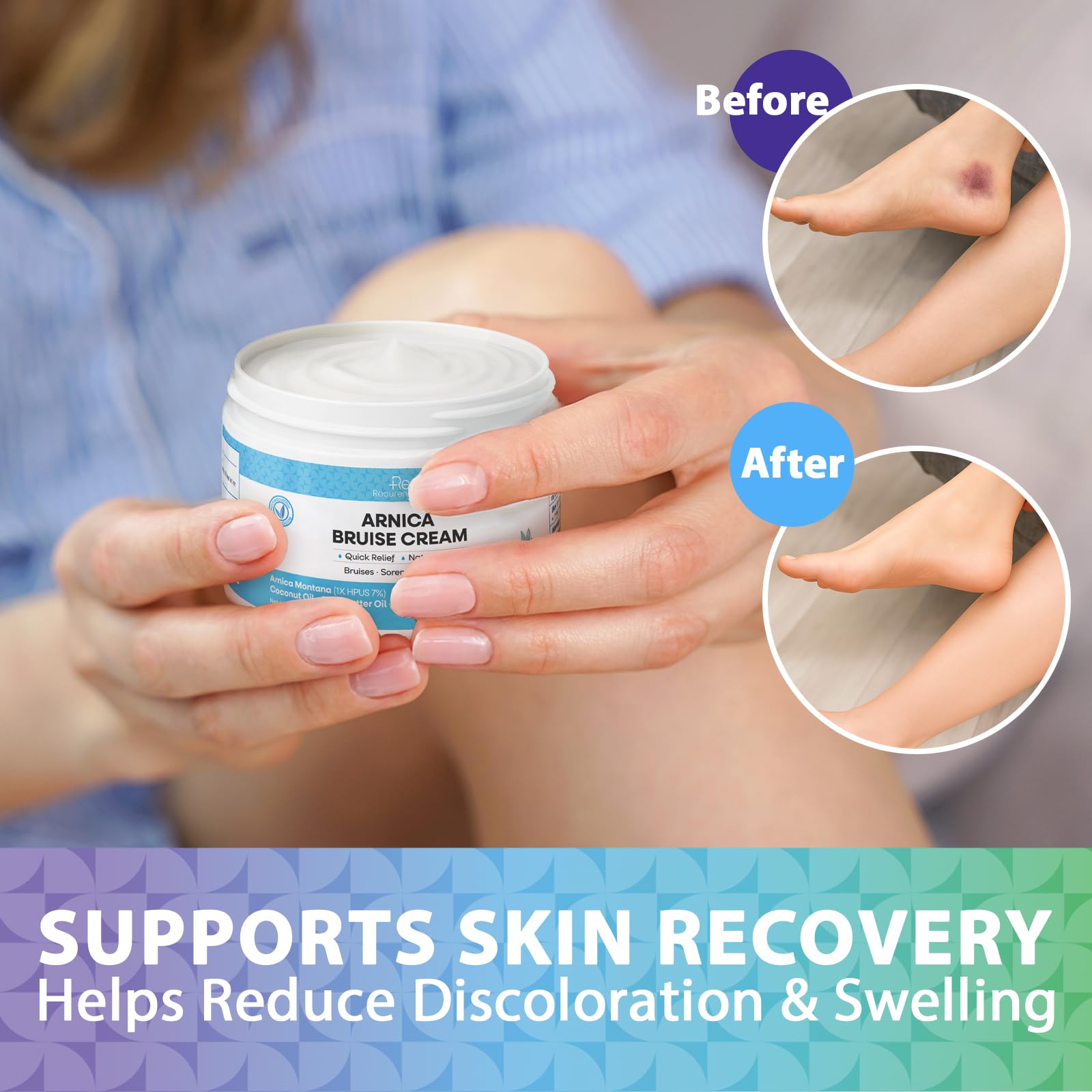 Recuren Plus facial-application shows non-greasy finish