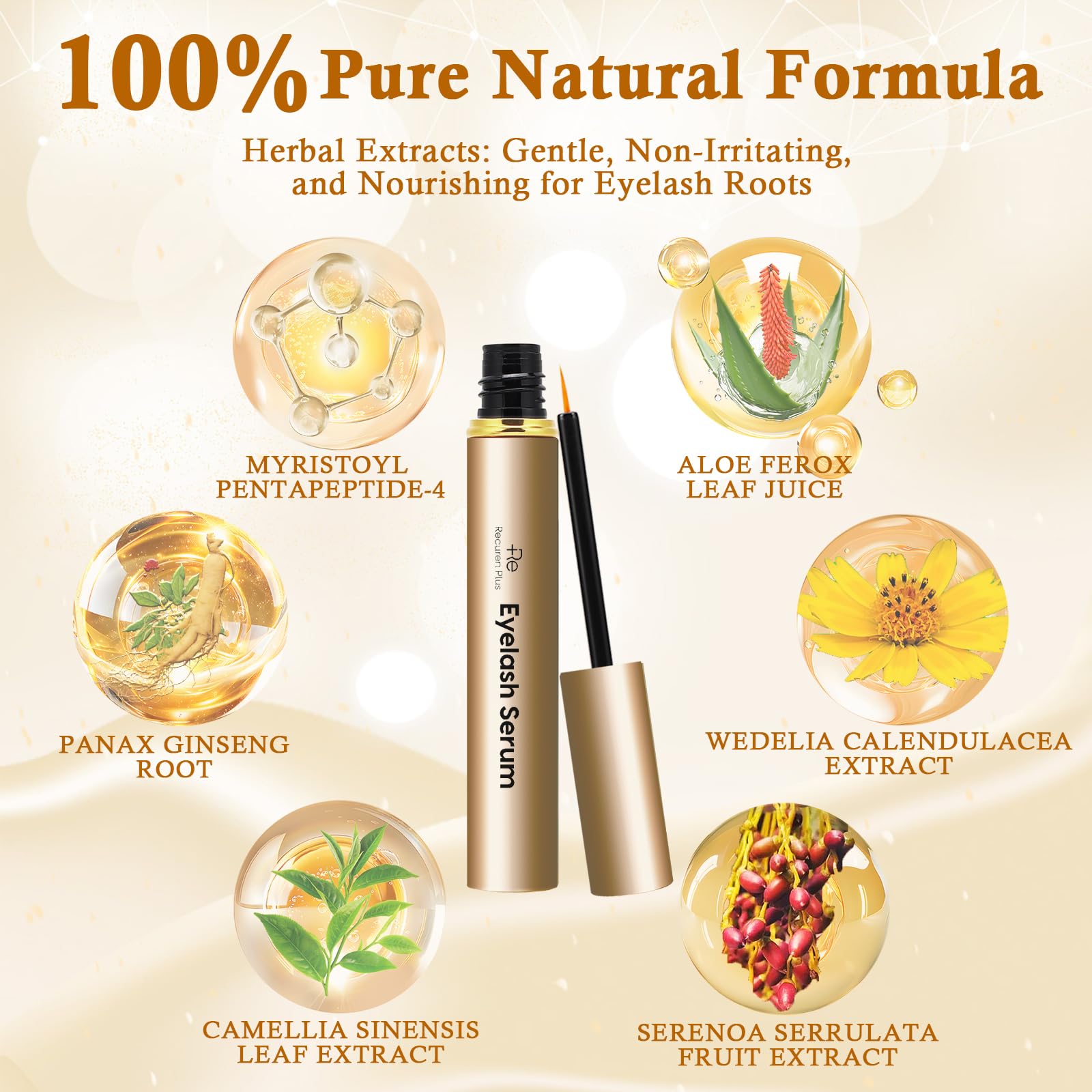 Recuren Plus precision brush designed for targeted lash base application.