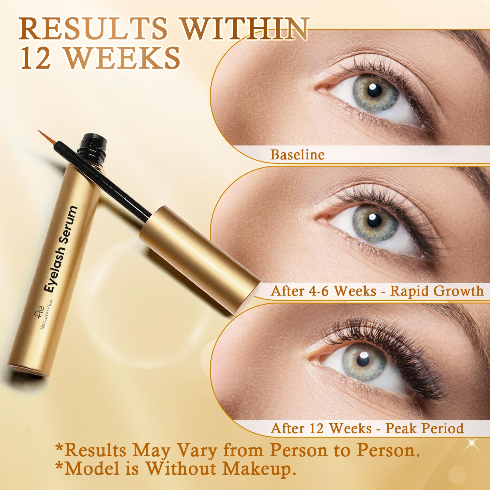 Recuren Plus root-to-tip nourishment supports lash strength from root to tip.