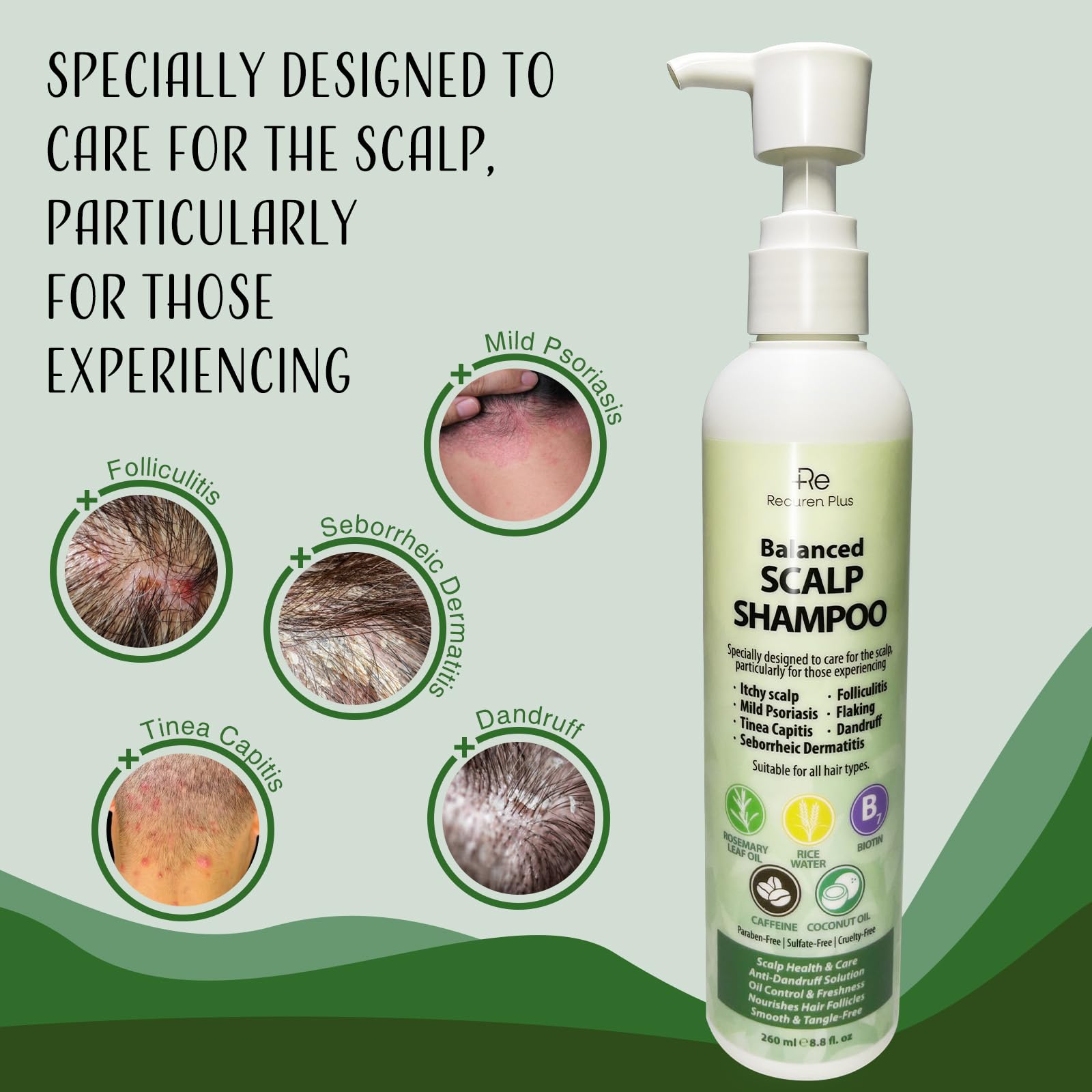 Recuren Plus shampoo foamy lather shows deep cleansing for buildup