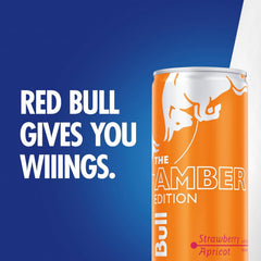 Red Bull Amber Edition 4-pack display emphasizes on-the-go energy.
