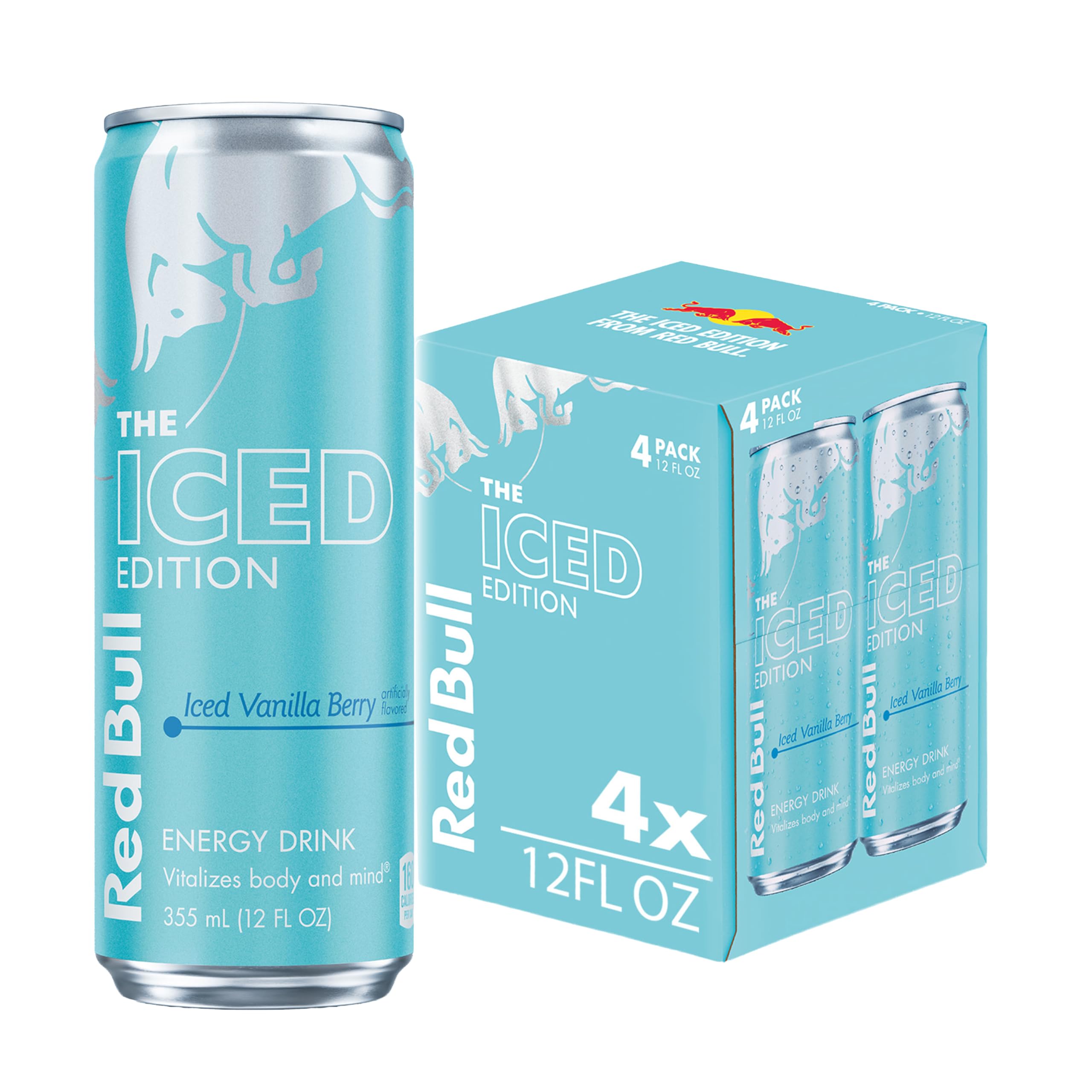 Red Bull Iced Vanilla Berry can with refreshing aroma for quick energy