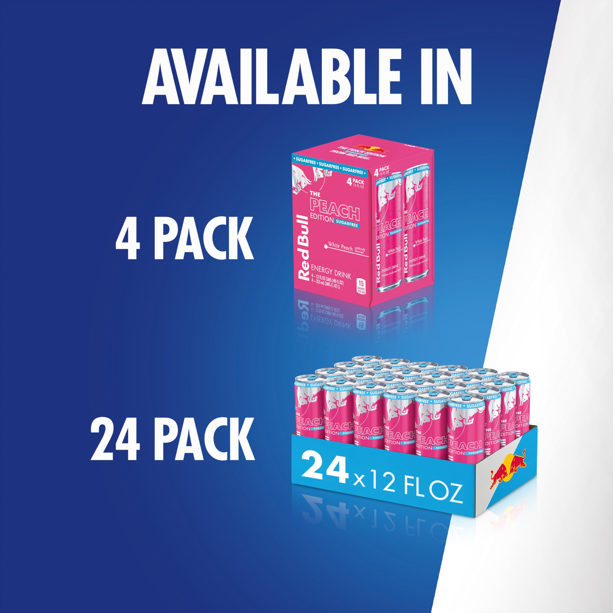 Red Bull Peach Edition Sugarfree close-up label highlighting flavor notes.