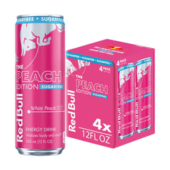 Red Bull Peach Edition Sugarfree can with crisp peach flavor boosts alertness.