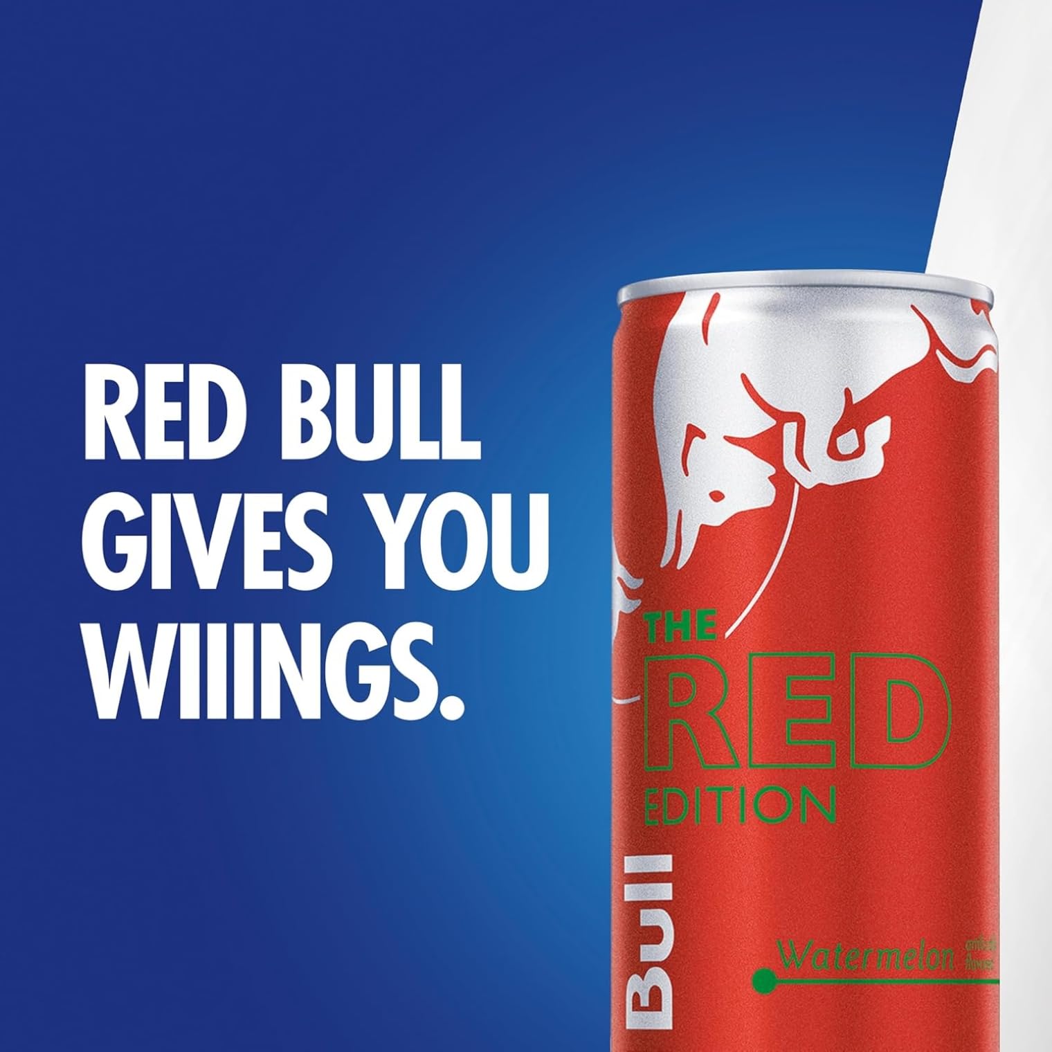 Red Bull Red Edition logo on ice highlights a cooling on-the-go energy lift.