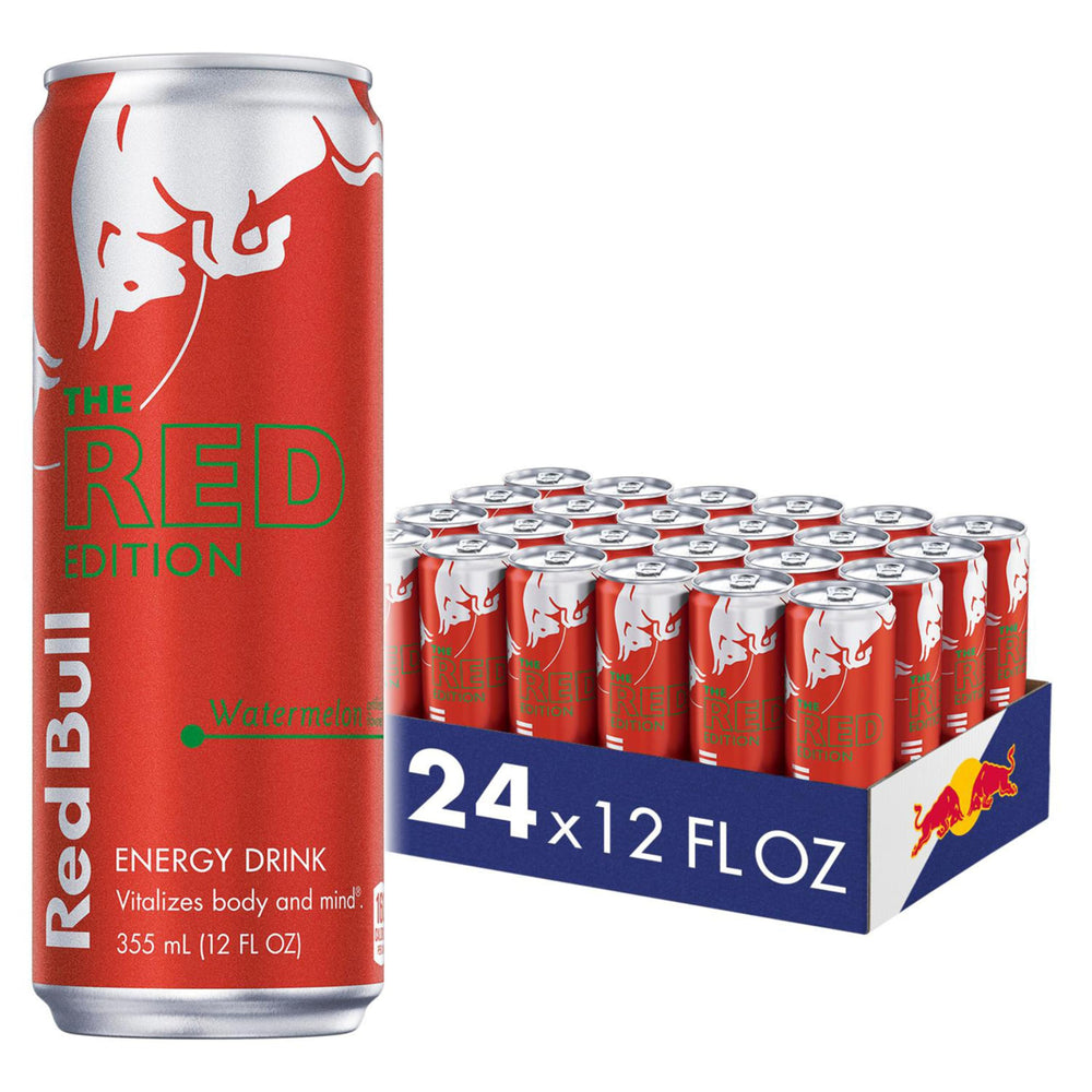 Red Bull Red Edition Watermelon can ready for a quick energy boost