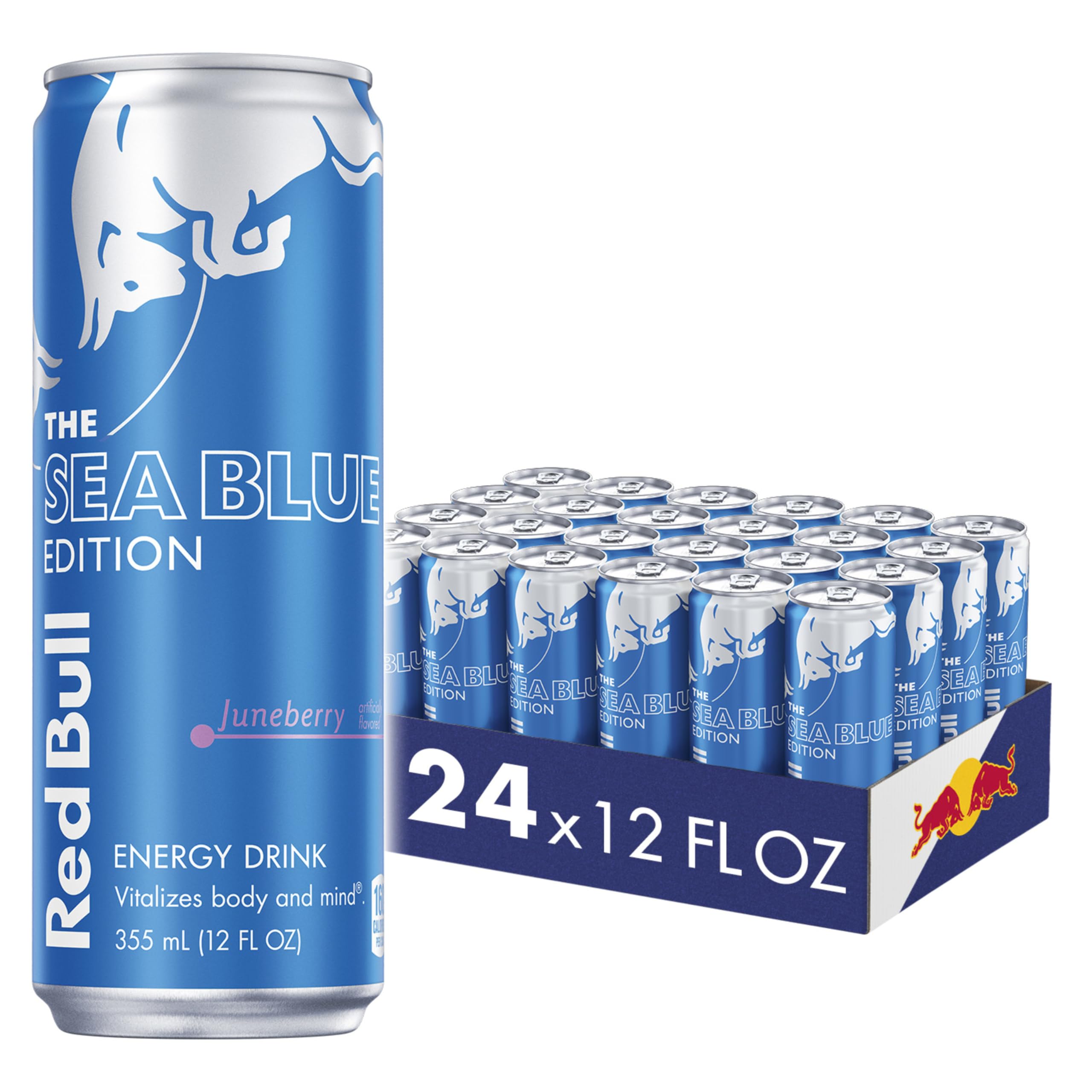 Red Bull Sea Blue Edition berry can boosts alertness for study sessions.