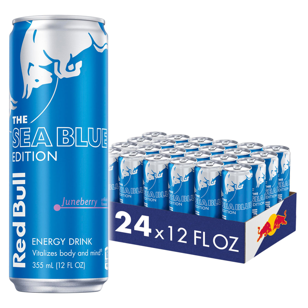 Red Bull Sea Blue Edition berry can boosts alertness for study sessions.