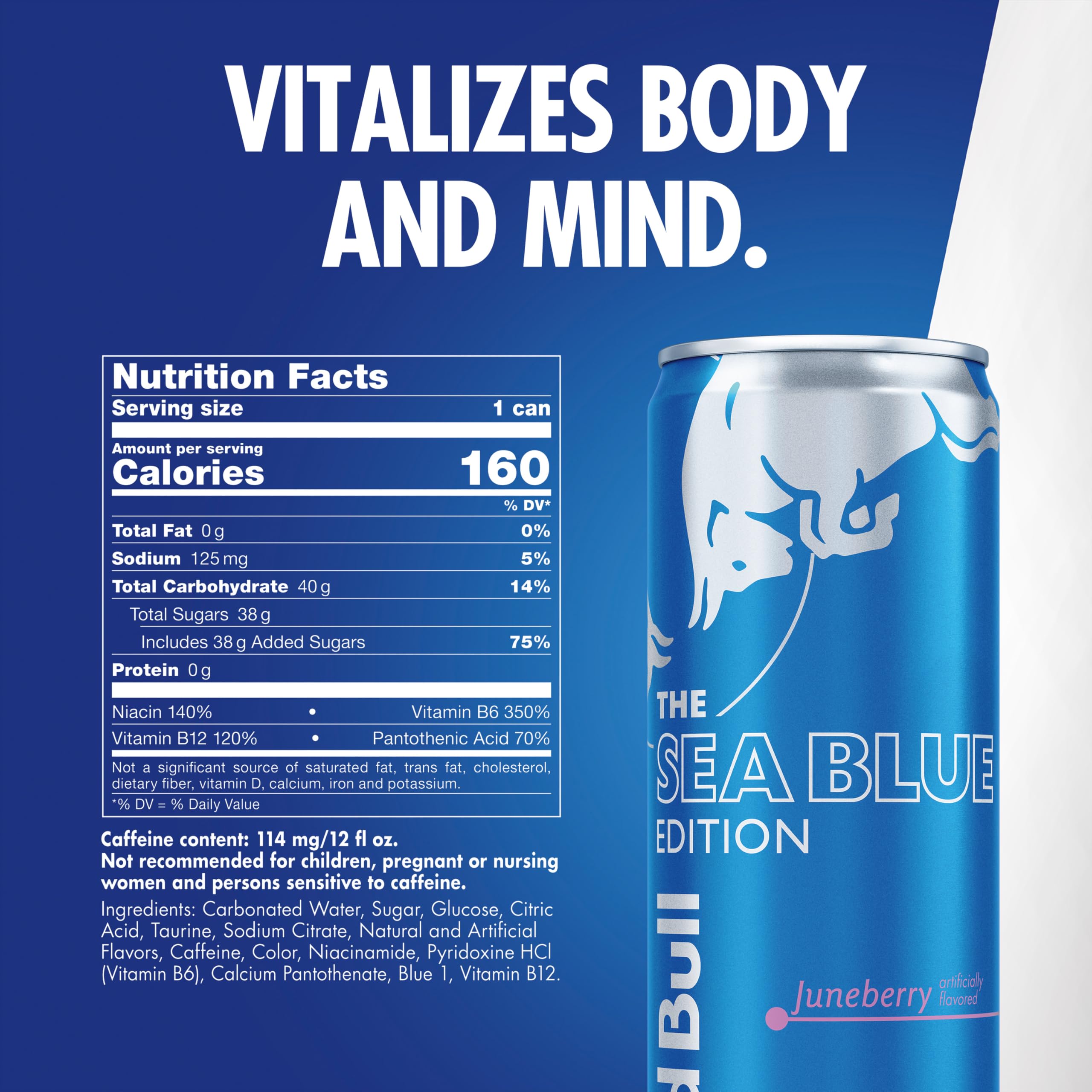 Red Bull Sea Blue Edition ice-cold can refreshing after workouts.