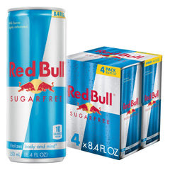 Red Bull Sugar Free can front view for quick energy on the go