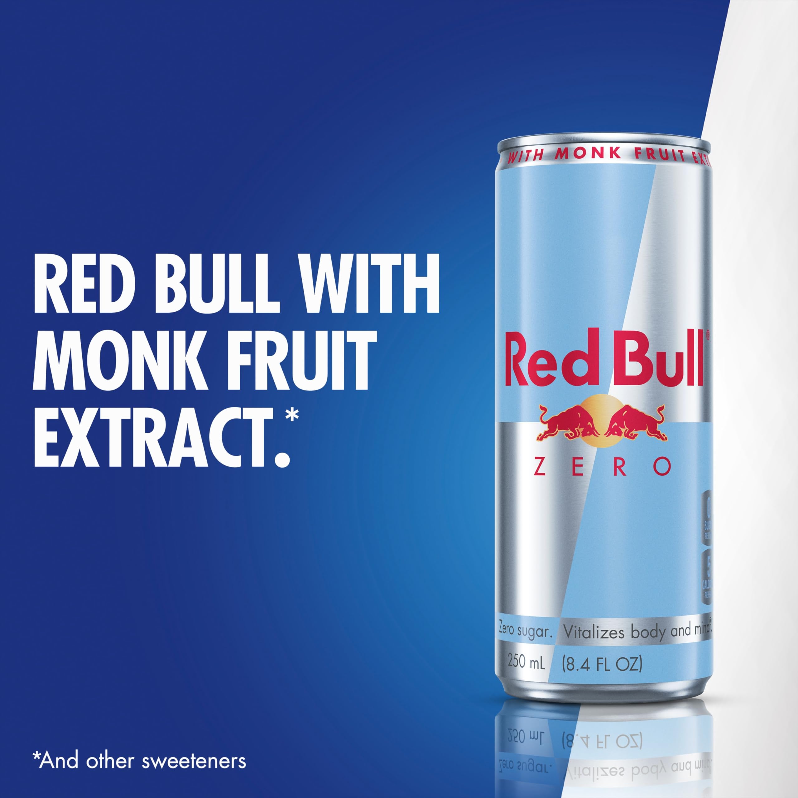 Red Bull Total Zero can communicates zero calories for calorie-conscious moments.