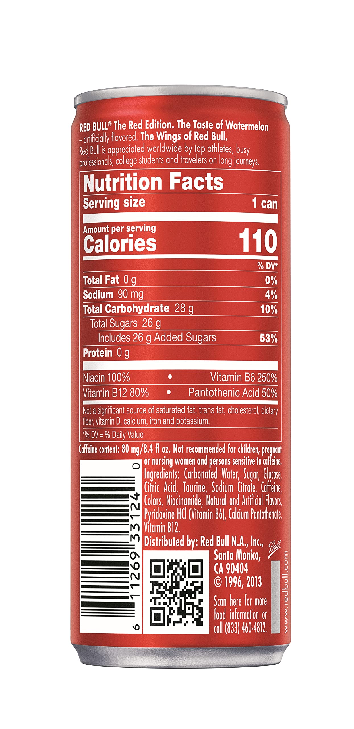 Red Bull Tropical 8oz can supports quick alertness for workouts and classes.