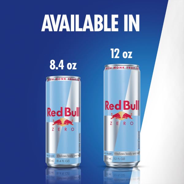 Red Bull Zero with taurine and B vitamins depicted for daily energy support