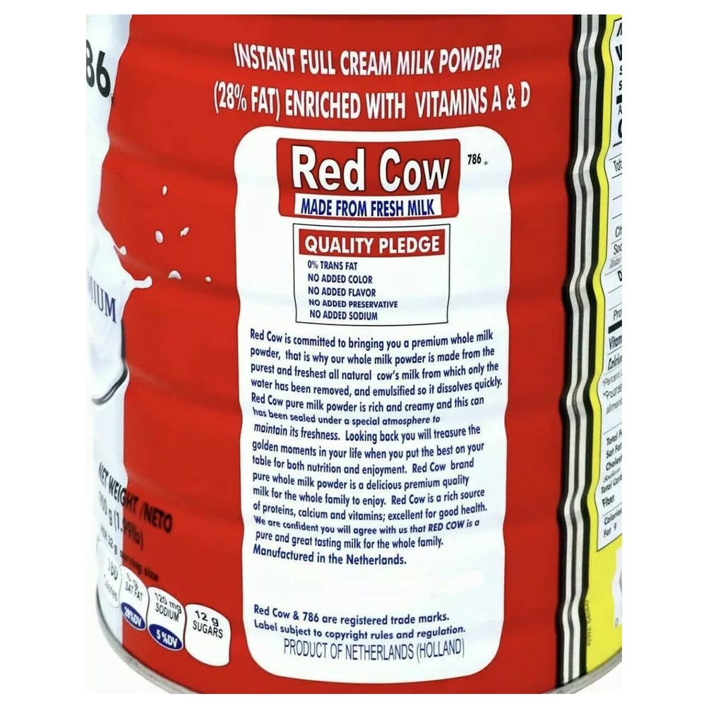 Red Cow milk powder Netherlands-origin packaging signals quality