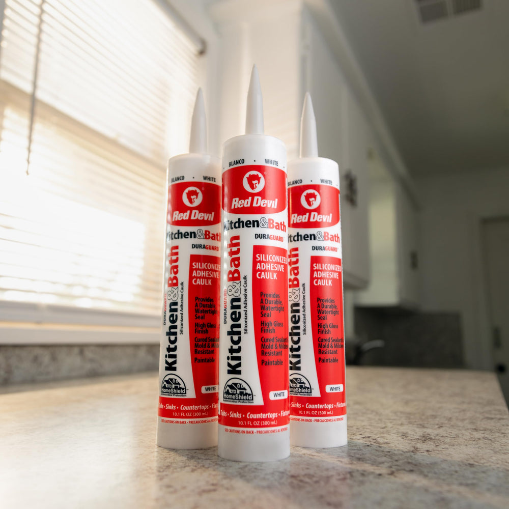 Red Devil Duraguard seal bead forms a durable, watertight joint