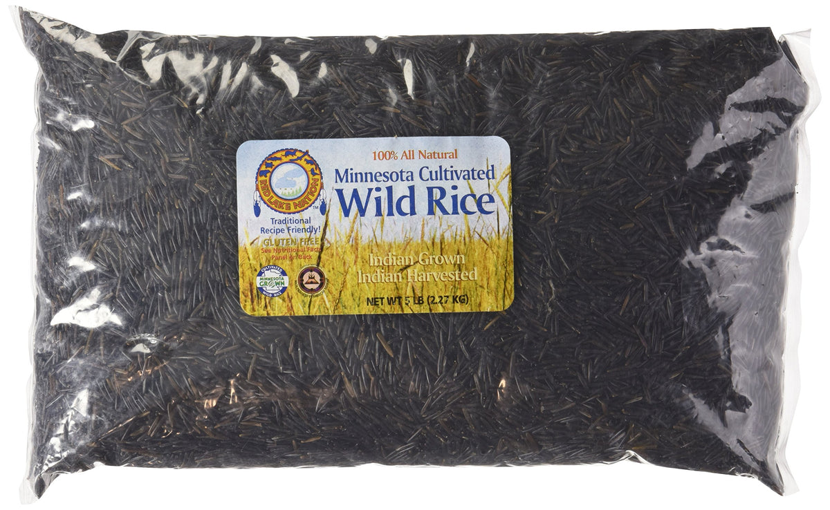 Red Lake Nation Wild Rice pack close-up, highlighting premium quality and versatility