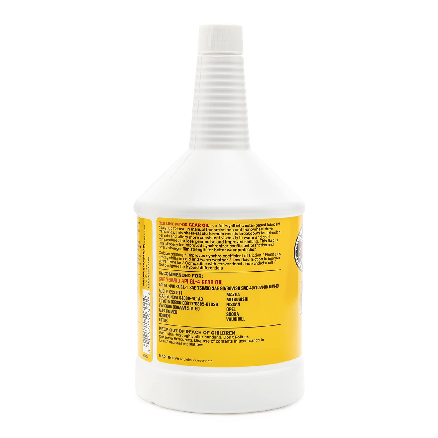 Vehicle under hood with MT-90 for manual transmission lubrication