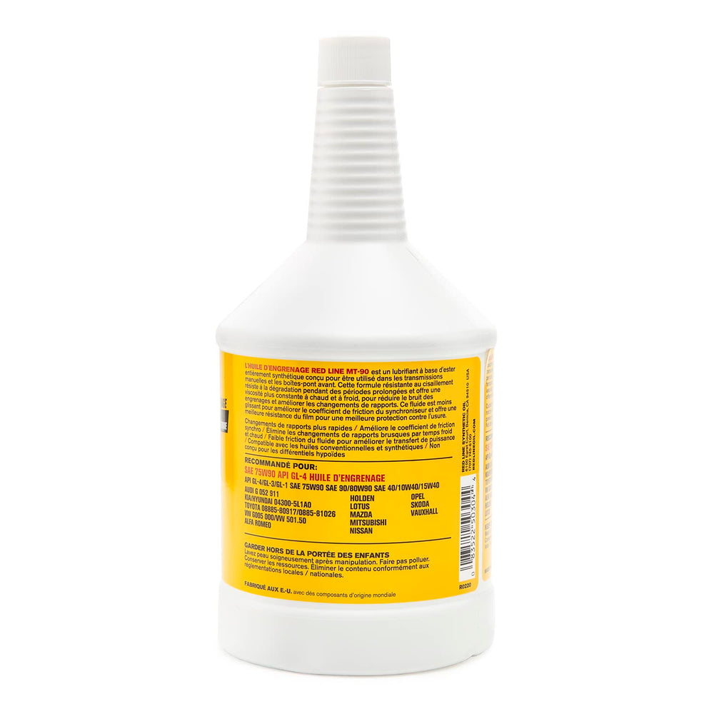Packaging label featuring 2-pack option and 75W-90 specification