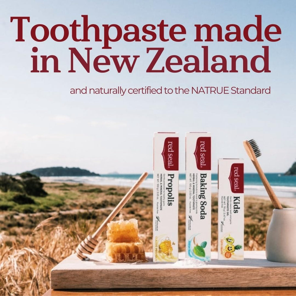 Red Seal toothpaste fluoride-free formula without harsh additives