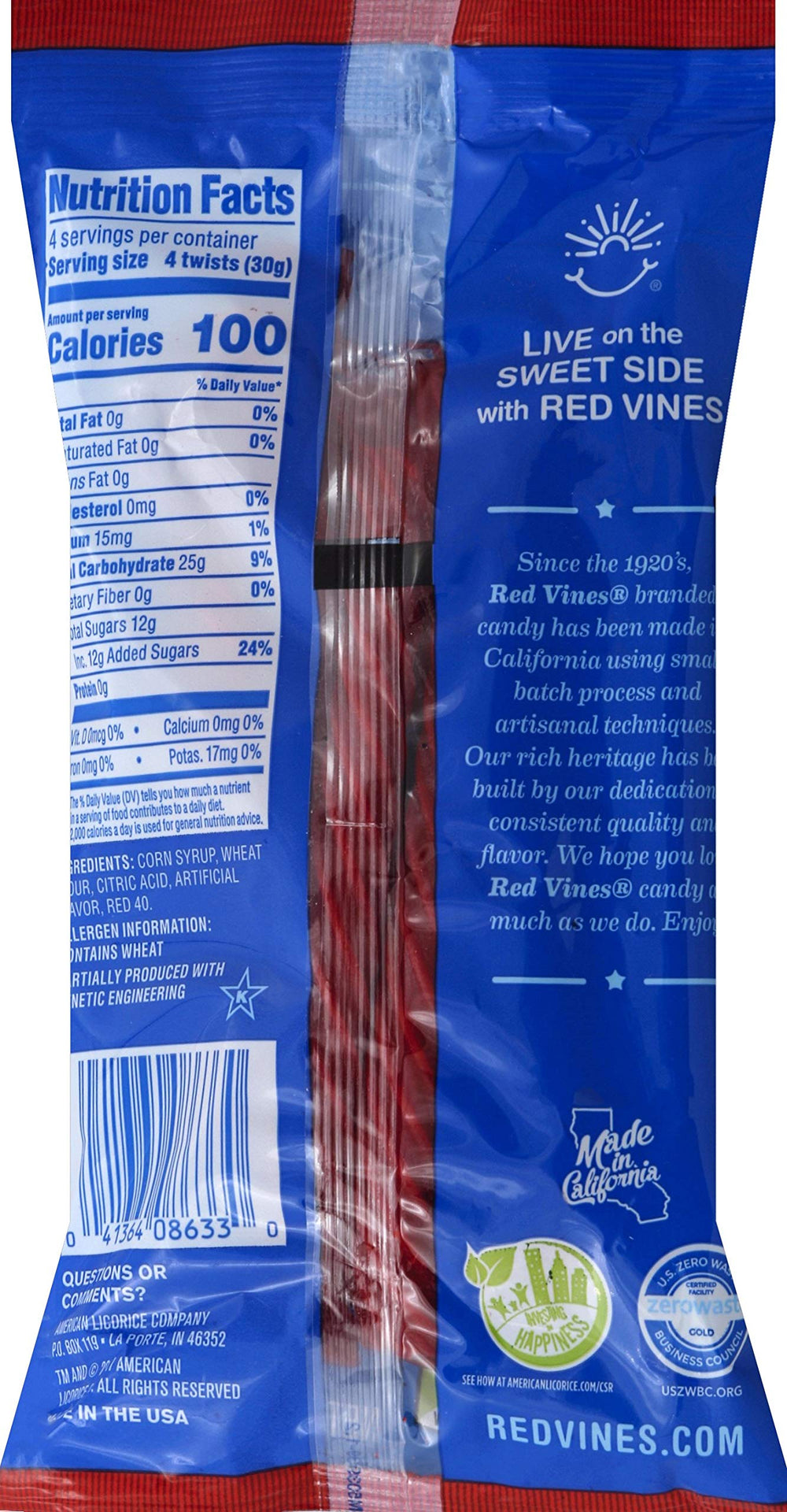 Red Vines Black Licorice Twists close-up with rich flavor