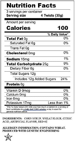 Red Vines Original Red close-up shows soft, chewy texture for snacking