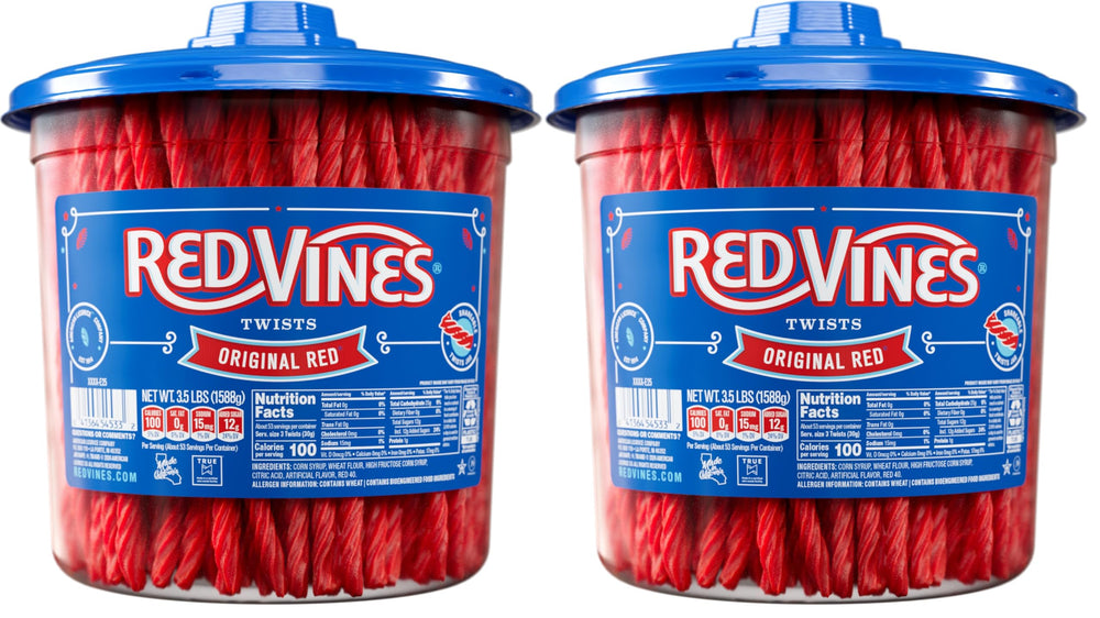Red Vines Original Red twists in a resealable jar for on-the-go snacking