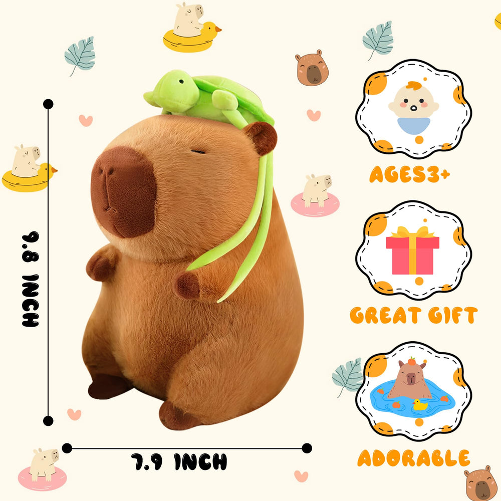 Redaica capybara plush with detachable backpack for pretend play.
