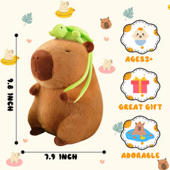 Redaica capybara plush with detachable backpack for pretend play.