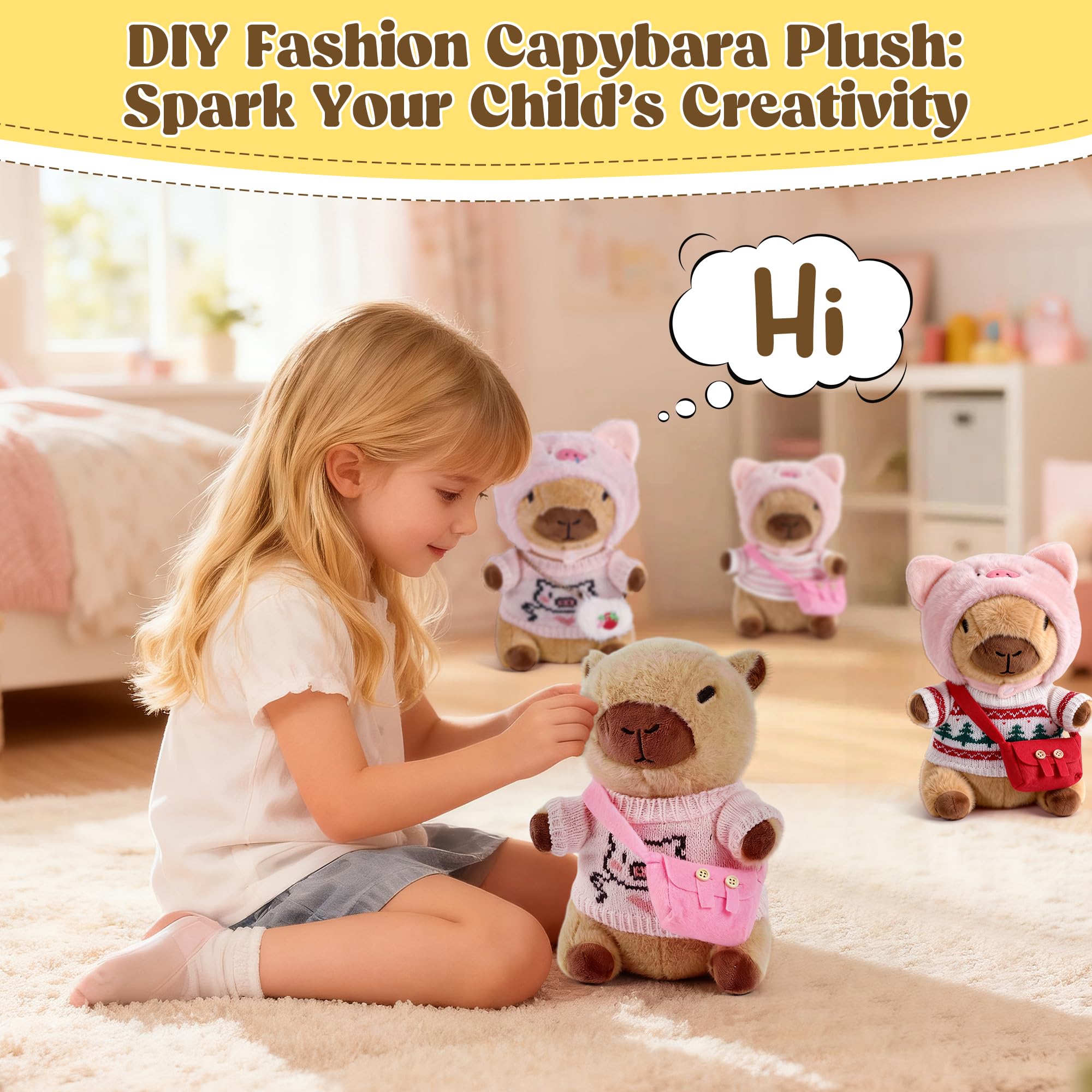 Redaica Capybara Plush soft fabric for cozy hugs
