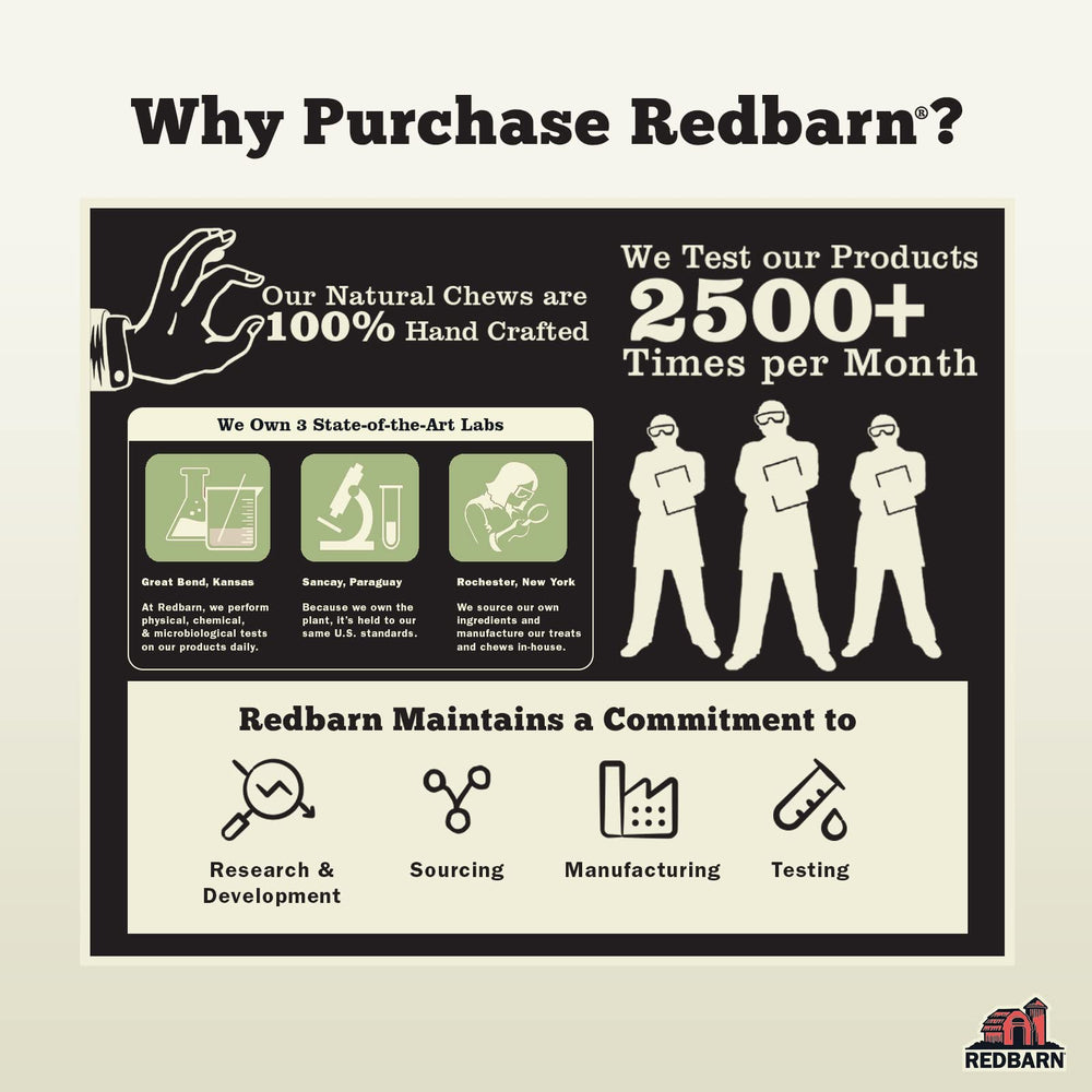 Redbarn large beef cheek roll; ideal for large breeds and strong chewers.