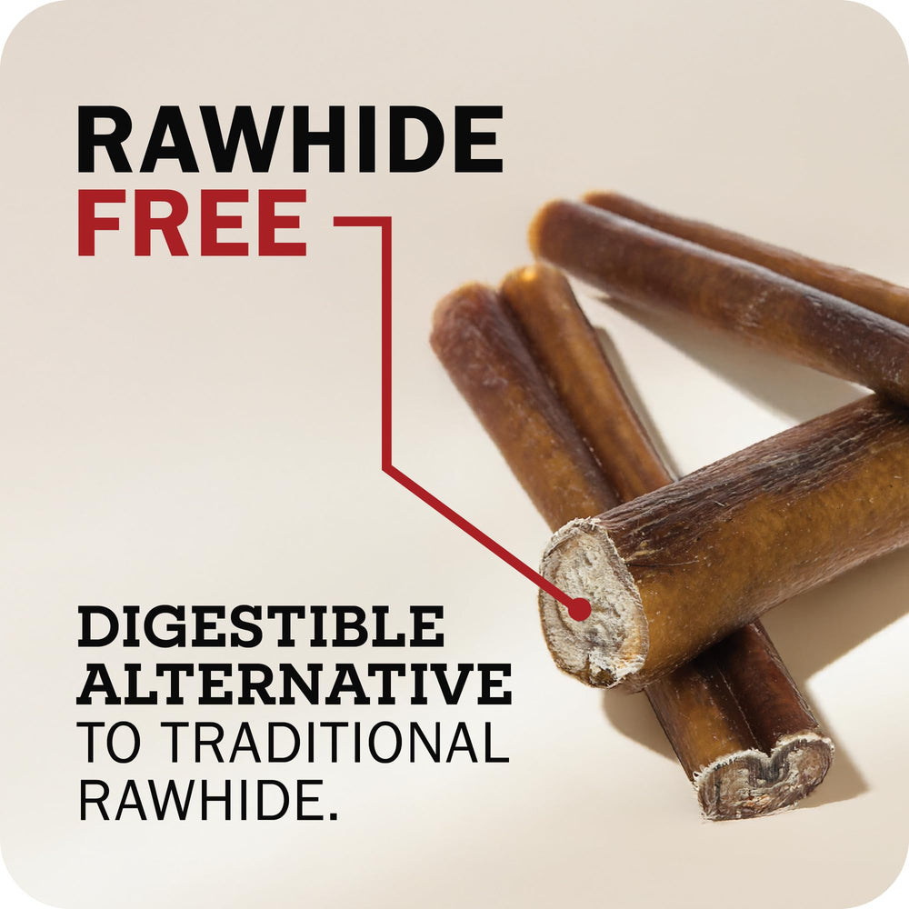 Redbarn bully sticks support dental attention through firm chewing.