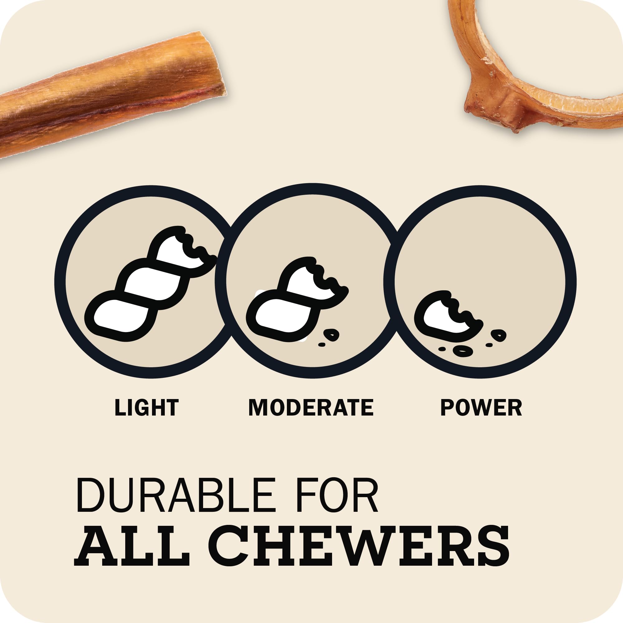 Redbarn bully sticks rawhide-free treat for dogs of all sizes.