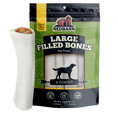 Redbarn filled bone exterior with cheese and bacon offers a long-lasting chew experience.