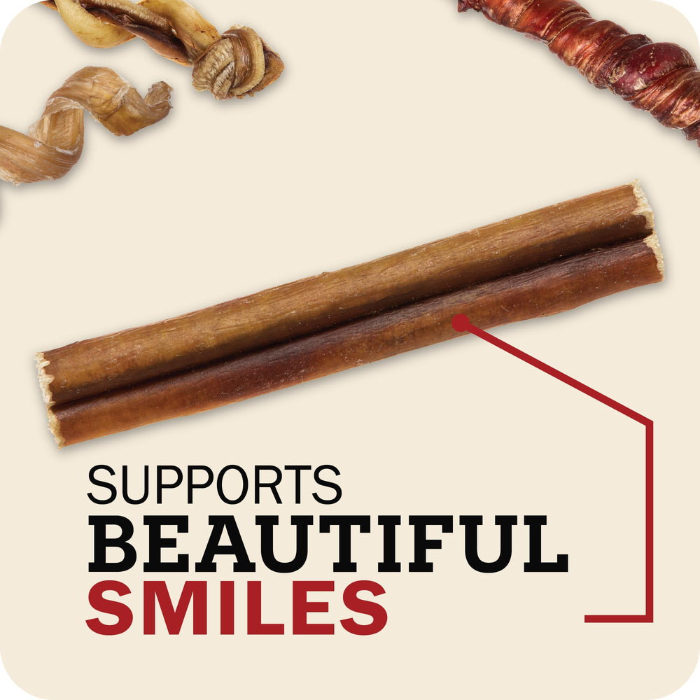 Redbarn low odor bully sticks shown in packaging.