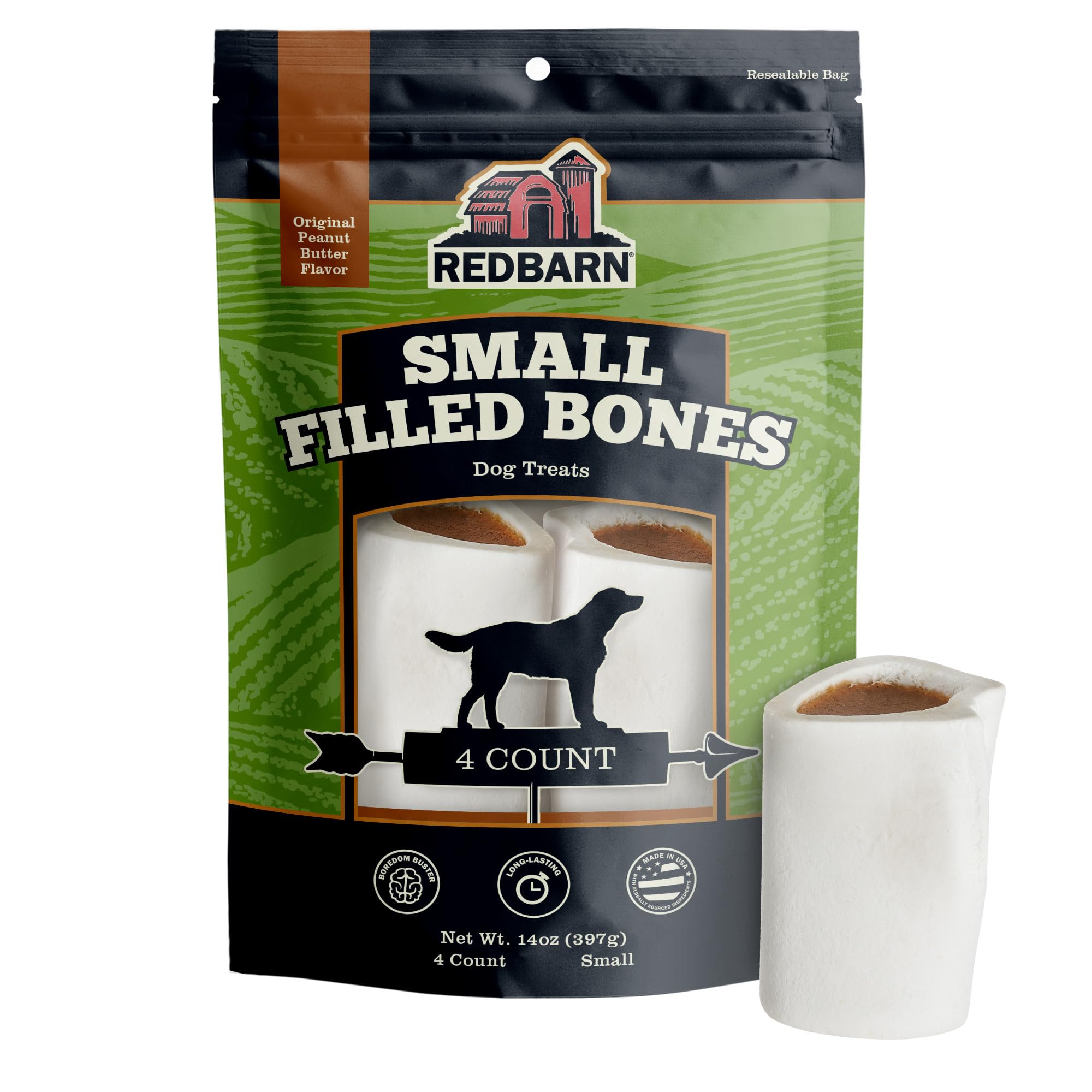 Redbarn small filled bone with peanut butter for long lasting chew