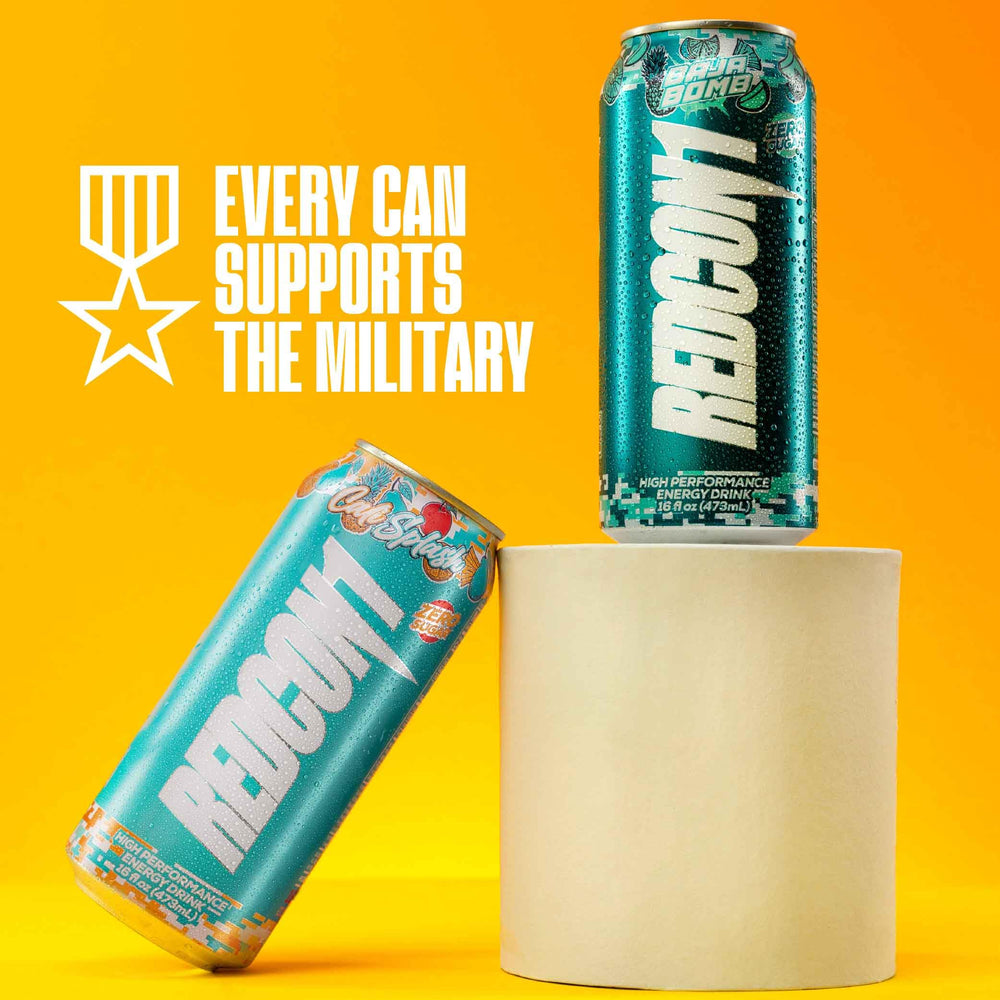REDCON1 Energy Vice City glass with cold can ready for study session