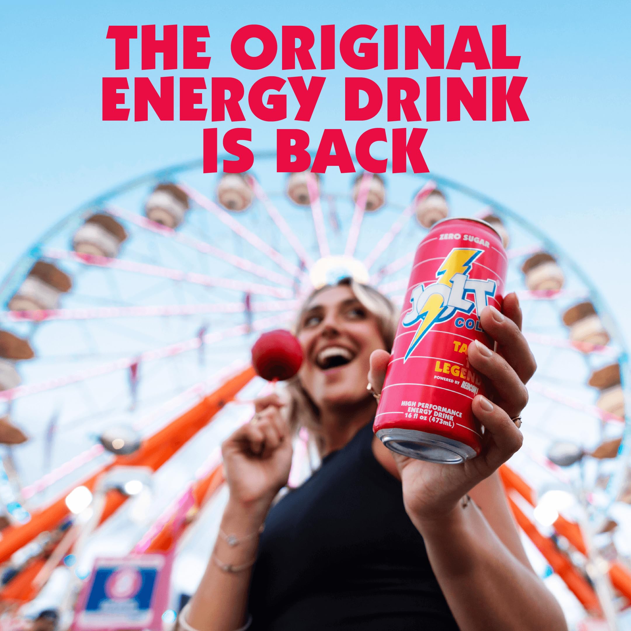 REDCON1 JOLT Cola energy 80s flavor art evokes nostalgia and performance energy.
