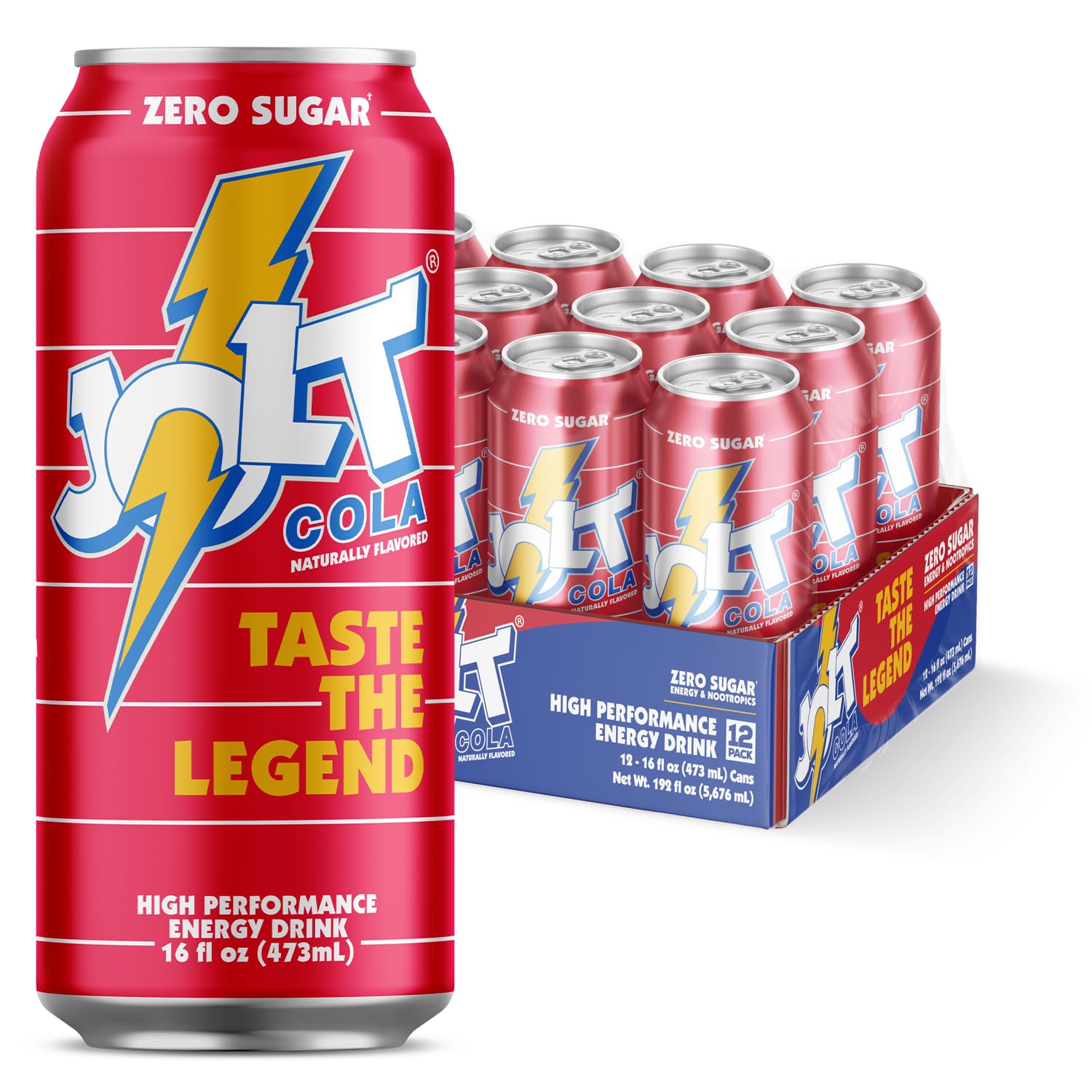REDCON1 JOLT Cola energy can front shows classic 80s flavor and quick energy.