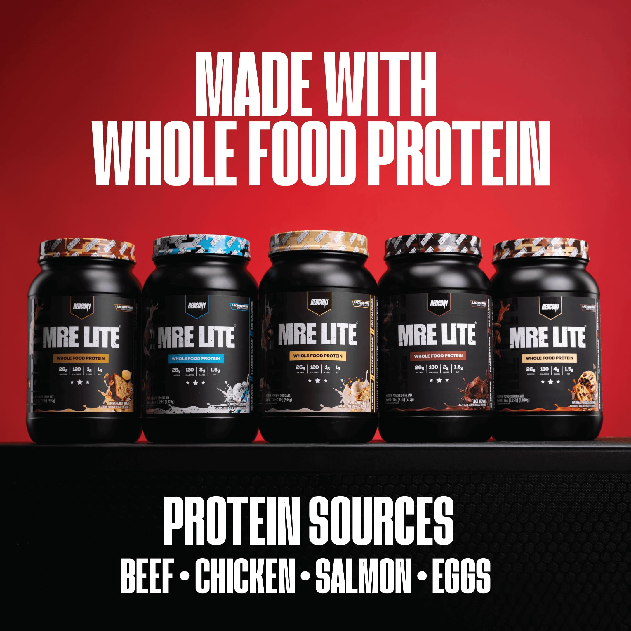 REDCON1 MRE LITE 0g sugar per serving clean label nutrition