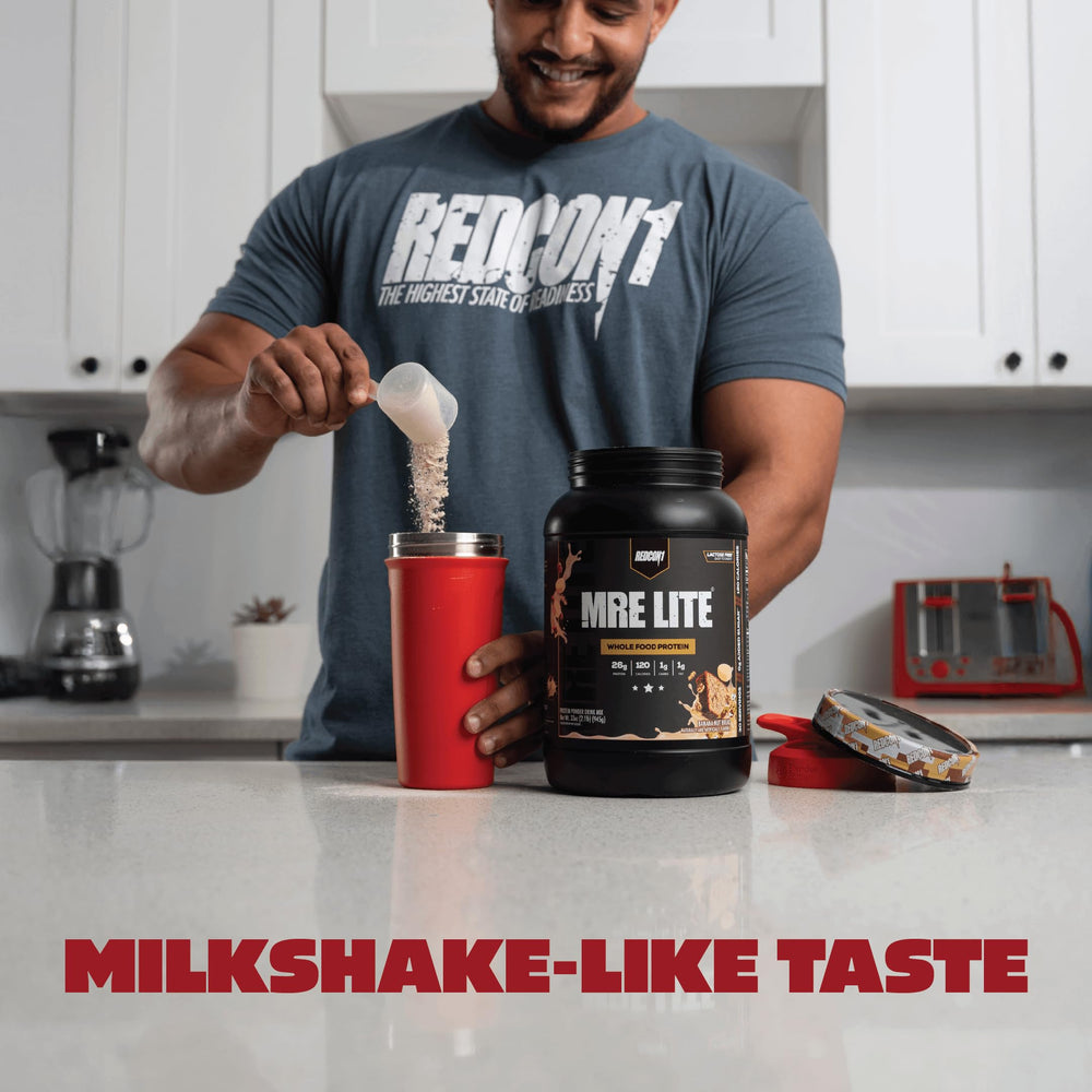 REDCON1 MRE LITE 1g carb per serving label for macro-friendly nutrition