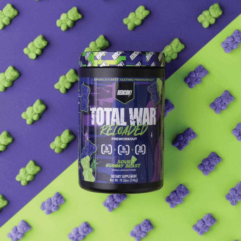 REDCON1 Total War Reloaded bold flavor burst conveying stamina during workouts
