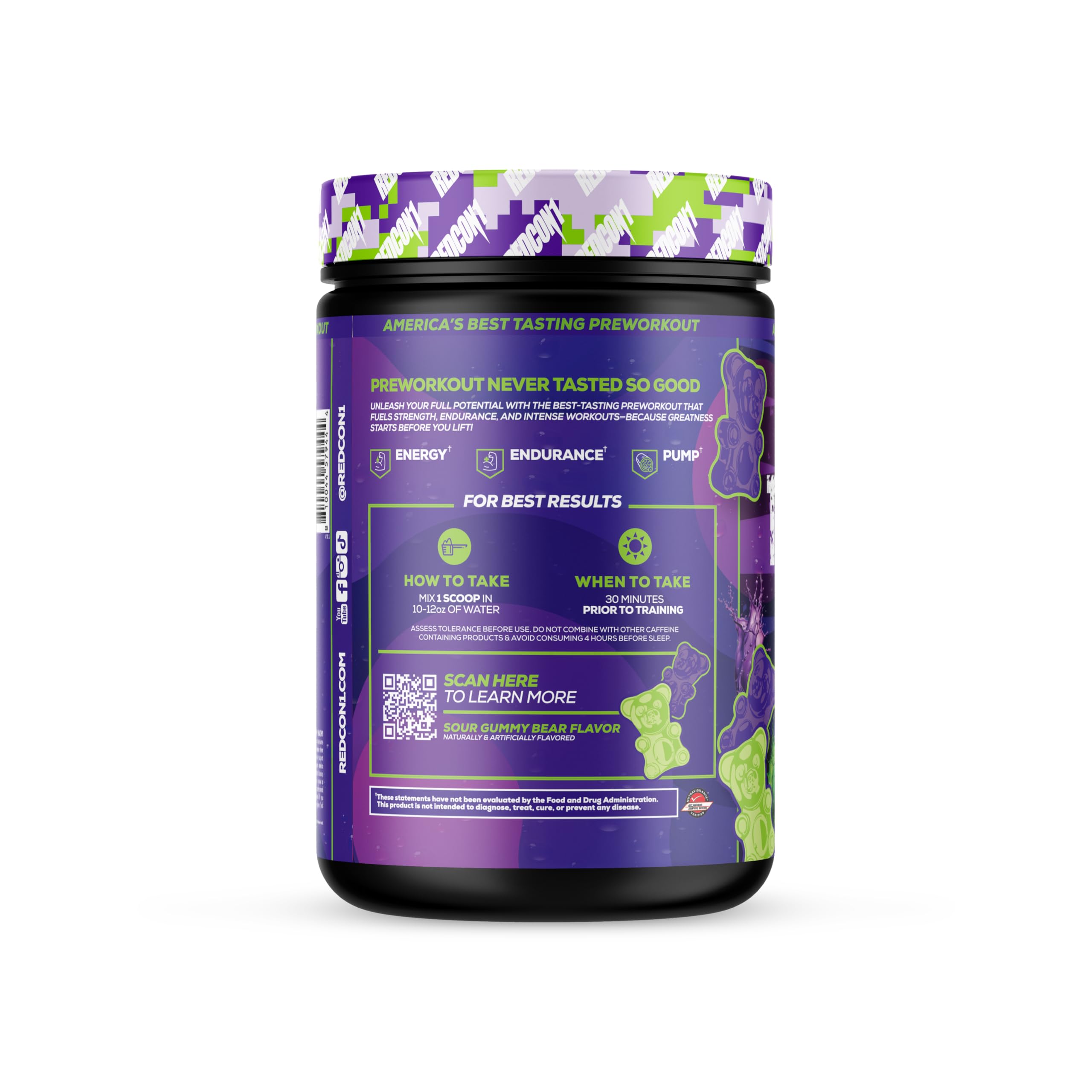 REDCON1 Total War Reloaded ingredients panel featuring L-Citrulline Malate and green tea extract
