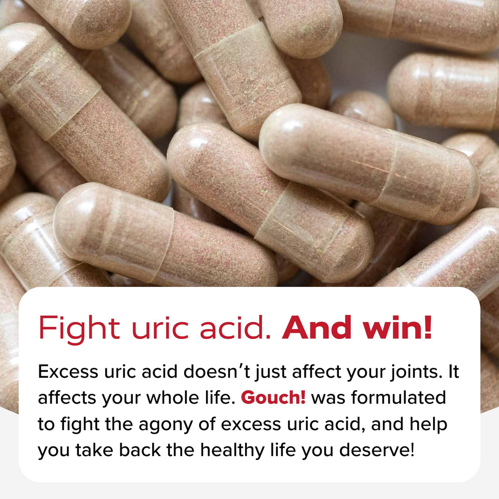 Redd Remedies Gouch! vegan ingredients highlight gluten-free, preservative-free formulation.