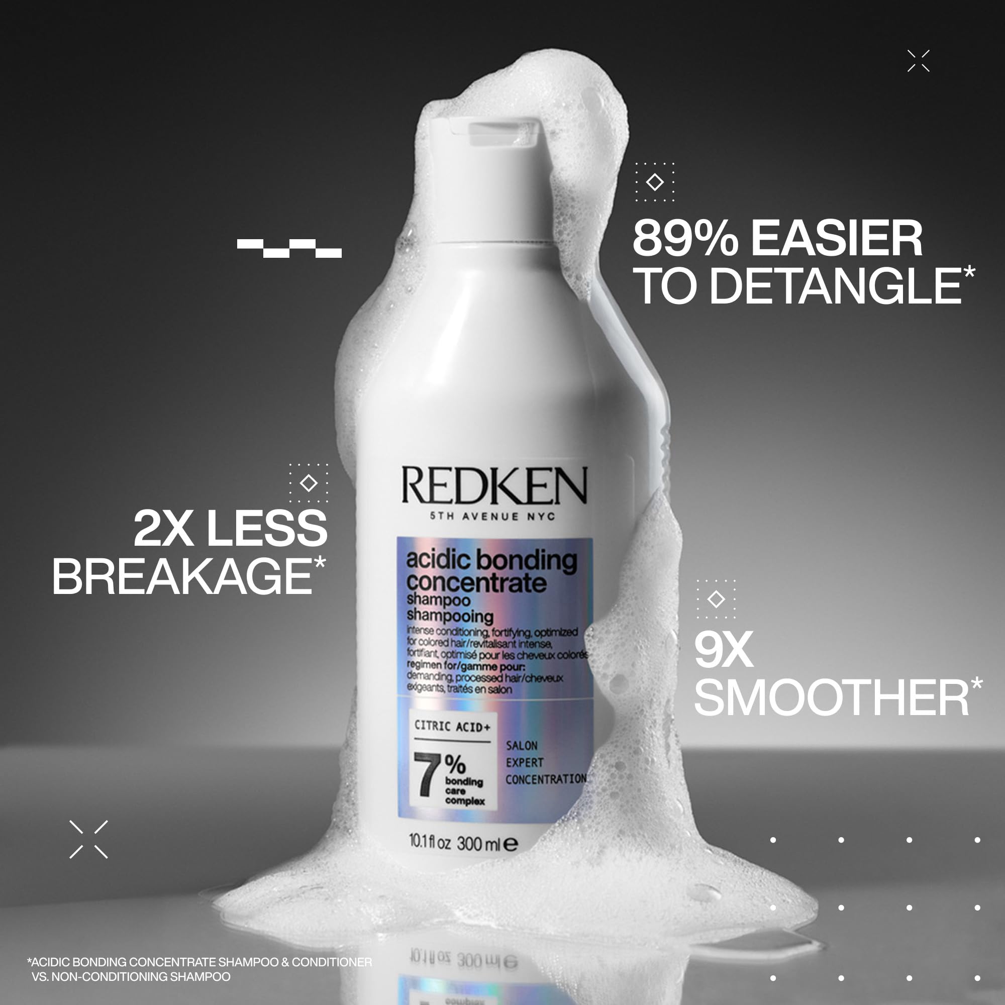 Redken Acidic Bonding Concentrate conditioner tube delivers deep conditioning for damaged hair.