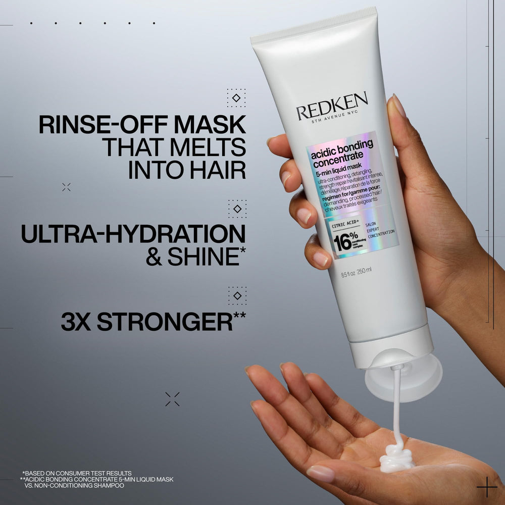 Redken Acidic Bonding Concentrate being applied to hair for deep conditioning.