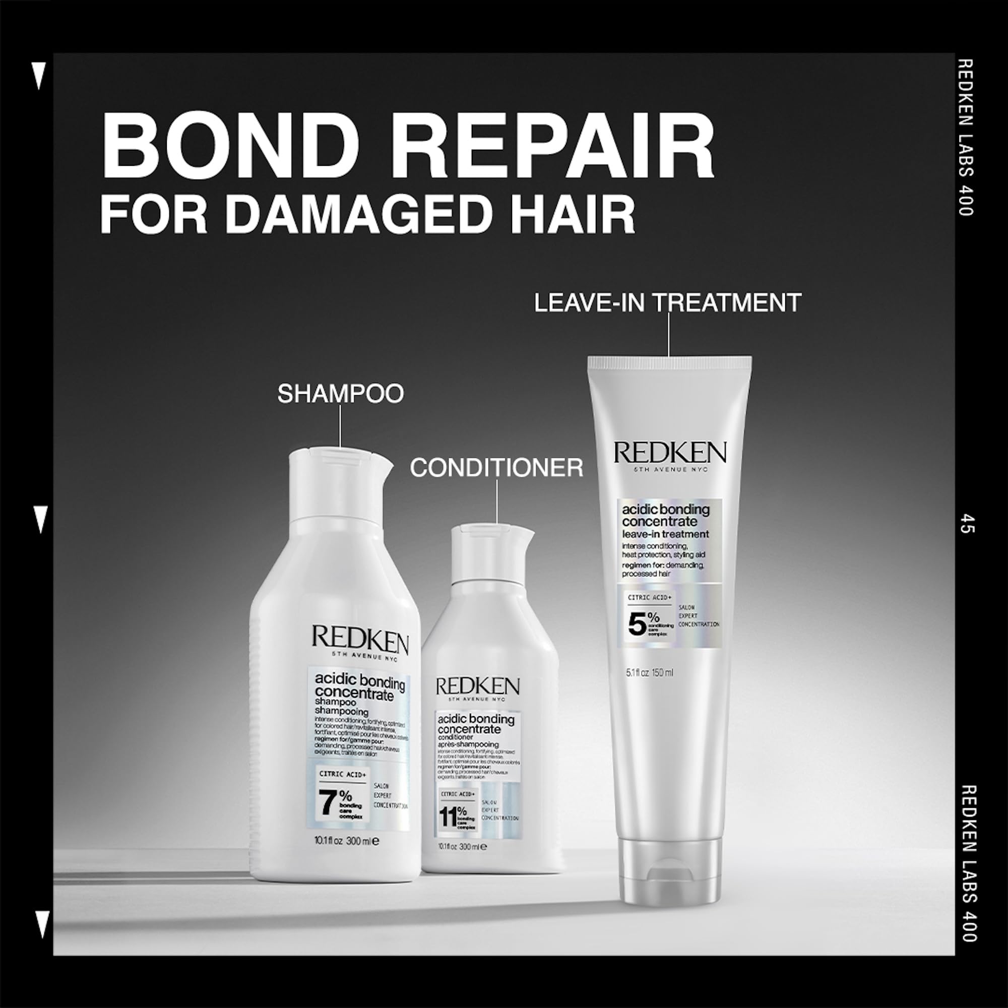 Three-step system reference including Redken Acidic Bonding Concentrate