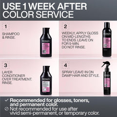 Redken Acidic Color Gloss uses acidic pH to seal the cuticle for lasting shine.