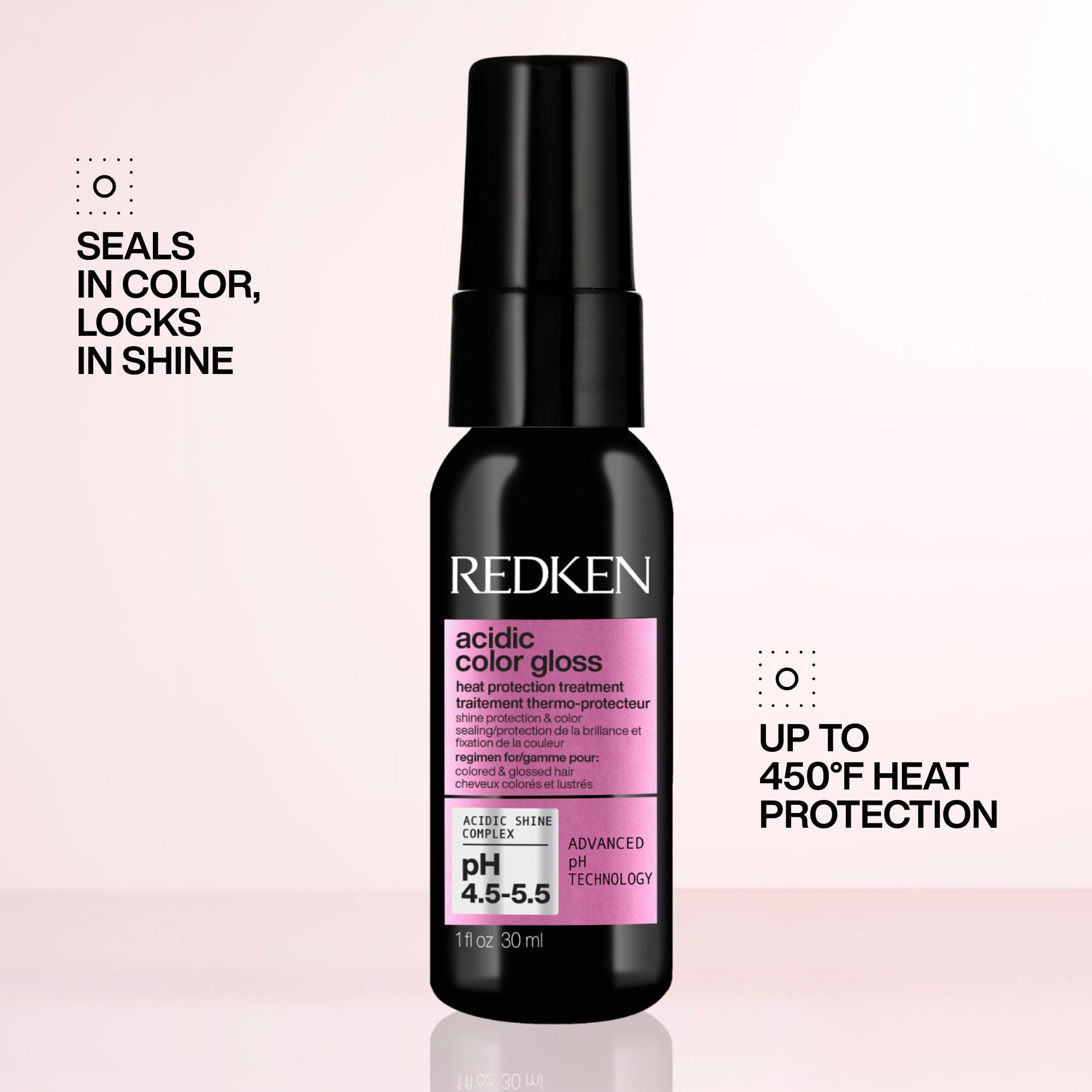 Redken Acidic Color Gloss bottle highlighting Invisible Shield Technology for color preservation.