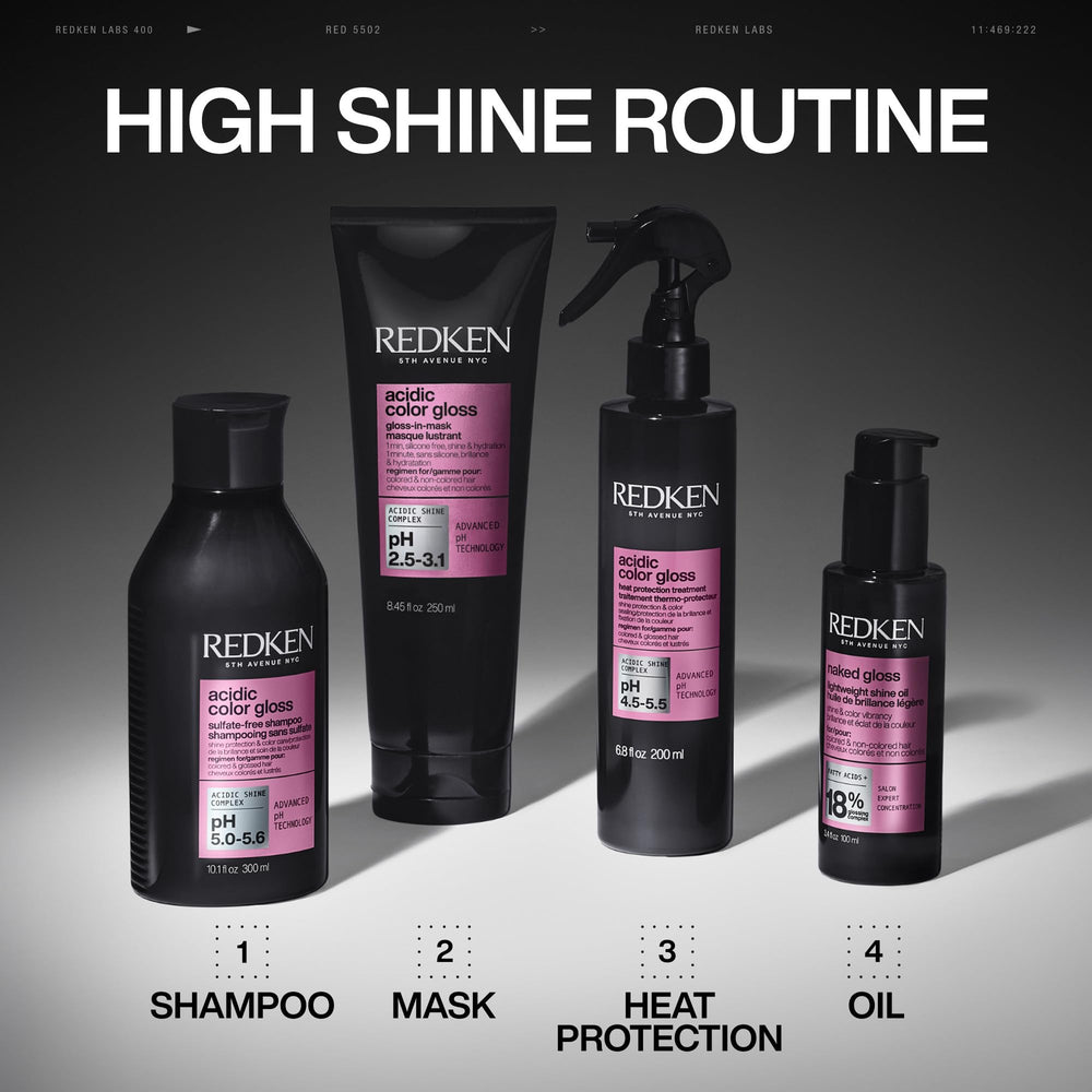 Redken Acidic Color Gloss Mask silicone-free formula protects lightweight shine