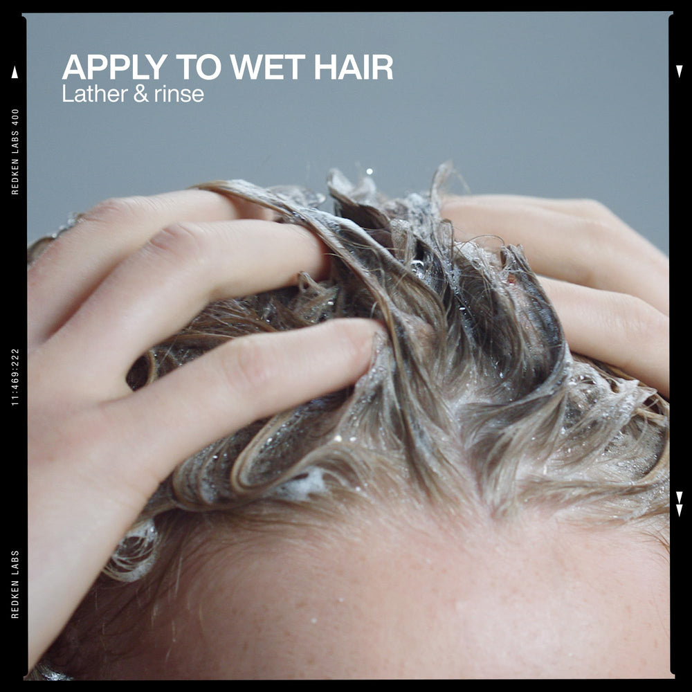 After-use hair portrait implies instant volumizing effect when the system is completed.